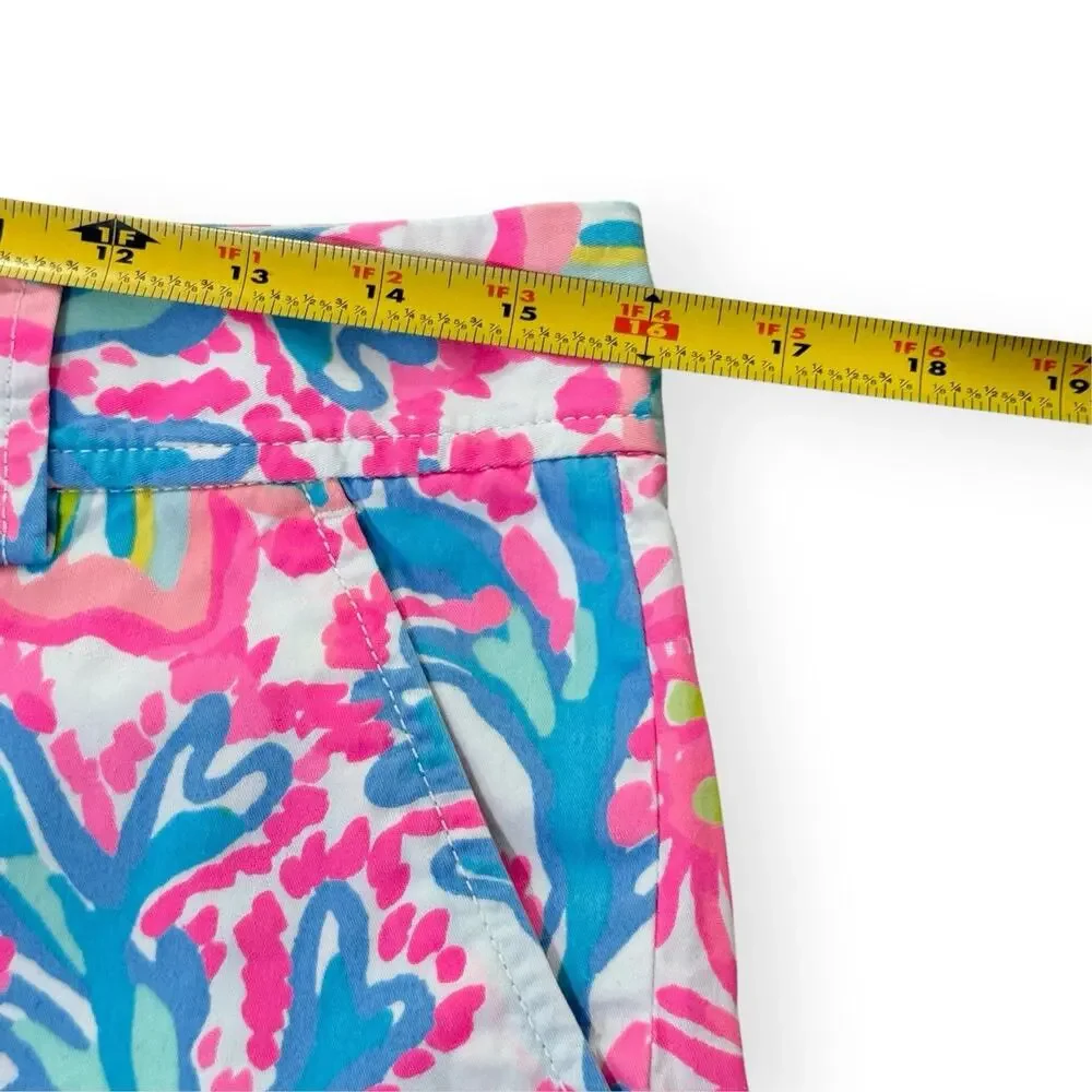 Lilly Pulitzer Callahan Shorts Size 4 Lovers Coral Floral Tropical Beach Preppy